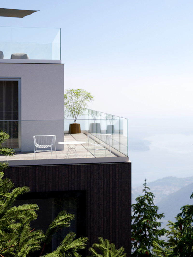 garde corps acrotère en verre sur toit terrasse