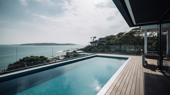 garde corps pourtour piscine en verre